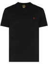 Polo Ralph Lauren Black Cotton T-shirt With Logo In Black