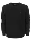 Polo Ralph Lauren Wool Pullover With Pony Embroidery In Black