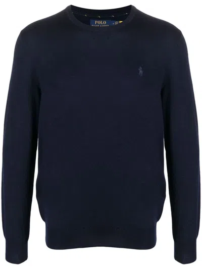 Polo Ralph Lauren Crew-neck Wool Sweater In Blue