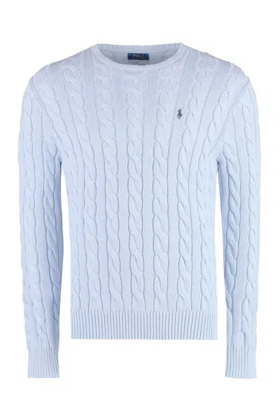 Polo Ralph Lauren Crew-neck Wool Sweater In Blue