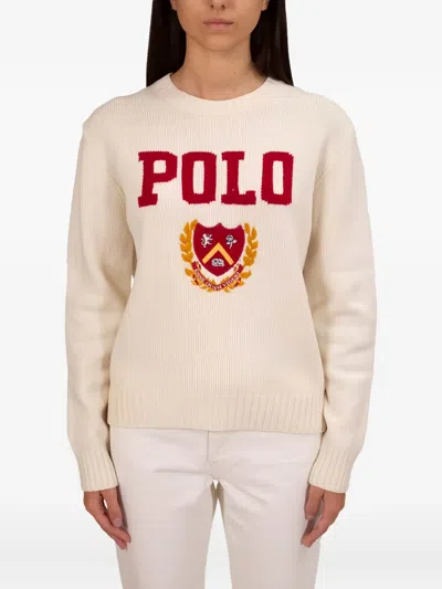 Polo Ralph Lauren Crew-neck Wool Sweater In Neutral