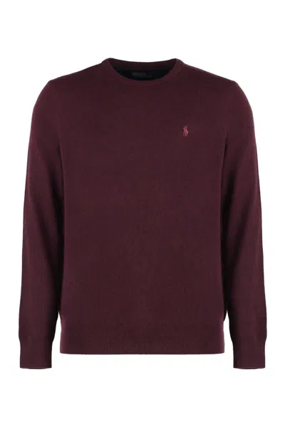 Polo Ralph Lauren Crew-neck Wool Sweater In Red