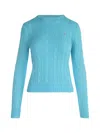 Polo Ralph Lauren Crew Neckline Sweater With Braids In Blue