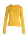 Polo Ralph Lauren Cable-knit Cotton Crewneck Sweater In Orange
