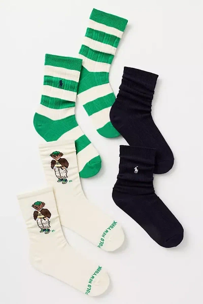 Polo Ralph Lauren Crew Socks, Set Of 3 In Multi