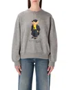 Polo Ralph Lauren Casual Cotton Blend Sweatshirt With Graphic Print In Gray