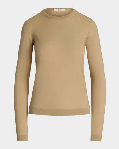 Polo Ralph Lauren Crewneck C2c Cashmere Jersey Sweater In Light Sand