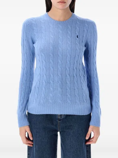 Polo Ralph Lauren Crewneck Cable Knit Sweater In Blue