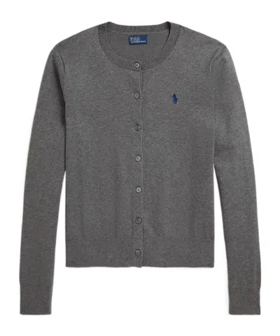 Polo Ralph Lauren Crew-neck Cardigan In Gray