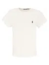 Polo Ralph Lauren Crewneck Cotton T-shirt In Ivory