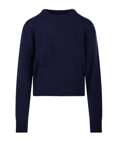 Polo Ralph Lauren Crewneck Cropped Jumper In Black