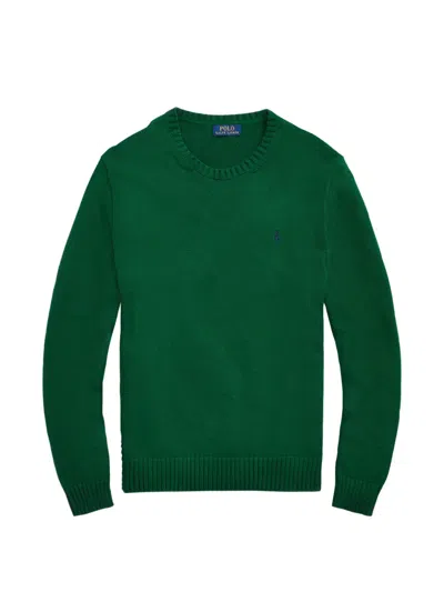 Polo Ralph Lauren Crewneck Logo-embroidery Sweater In Green