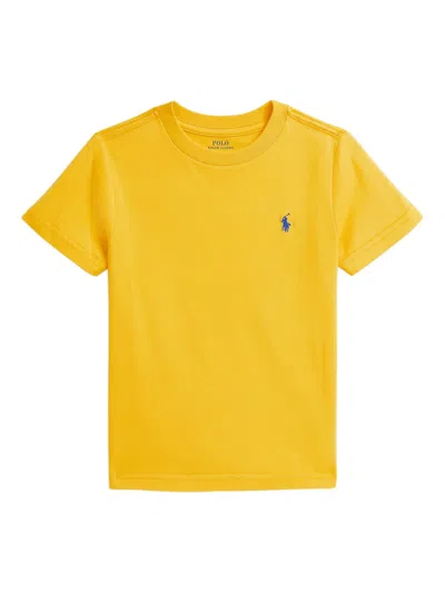 Polo Ralph Lauren Kids' Crewneck Logo T-shirt In Yellow