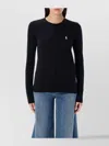 Polo Ralph Lauren Crewneck Straight Fit Long Sleeves T-shirt In Black