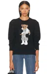 Polo Ralph Lauren 'polo Bear' Openwork Sweater In Black