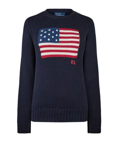 Polo Ralph Lauren Cotton Jersey With Flag In Animal Print