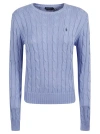 Polo Ralph Lauren Cable Knit Crew Neck Sweater In Blue