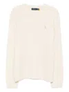 Polo Ralph Lauren Crewneck Sweater In Soft Cream Alpaca Blend In Neutral