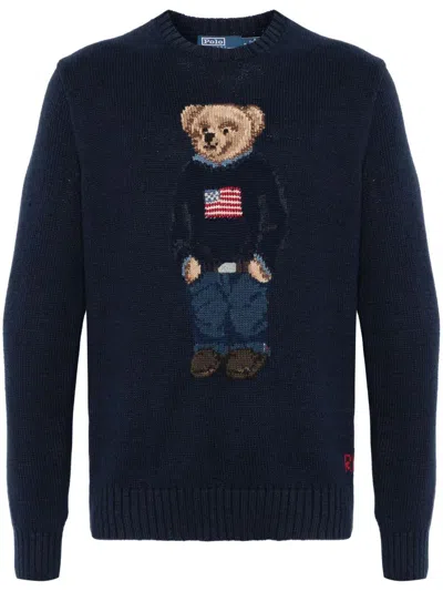 POLO RALPH LAUREN CREWNECK SWEATER WITH TEDDY BEAR POLO RALPH LAUREN