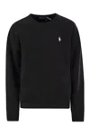 Polo Ralph Lauren Black Cotton Sweatshirt With Iconic Pony Logo In Black