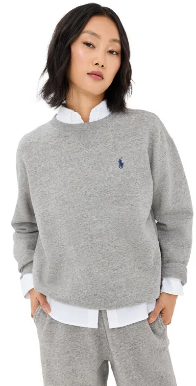 Polo Ralph Lauren Logo Embroidered Sweatshirt In Grey