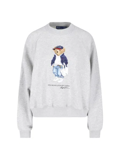 Polo Ralph Lauren Crewneck Sweatshirt Polo Bear In Gray