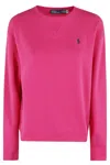 Polo Ralph Lauren Logo Crew Fuchsia Sweatshirt In Pink