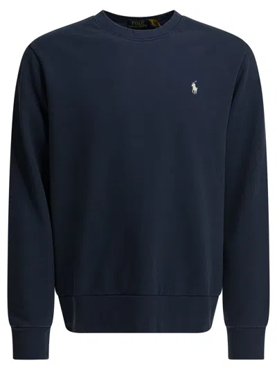 Polo Ralph Lauren Crewneck Sweatshirt With Logo In Blue