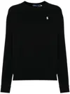 Polo Ralph Lauren Relaxed-fit Long-sleeve Top With Embroidered Logo In Black