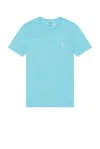 Polo Ralph Lauren Custom Slim Fit Jersey Crewneck T-shirt Man T-shirt Azure Size L Cotton In Neptune