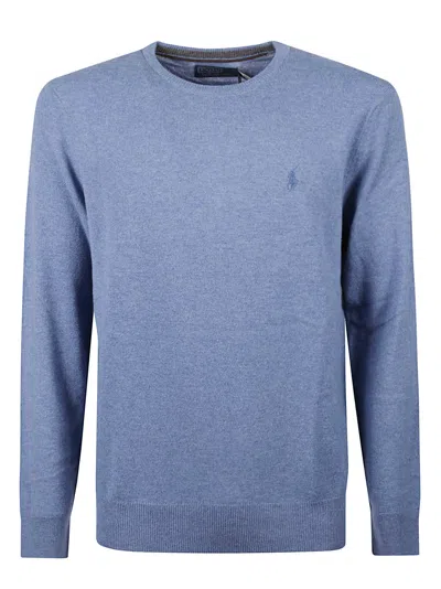 Polo Ralph Lauren Crewneck Wool Ribbed Embroidered Sweater In Multi
