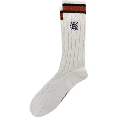 Polo Ralph Lauren Cricket Cable Crew Socks In White