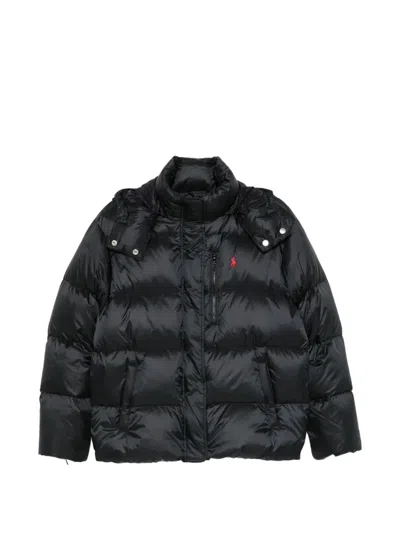 Polo Ralph Lauren Water-repellent Quilted Down Jacket With Detachable Hood Clothing In Black