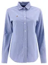 Polo Ralph Lauren Logo Embroidery Cottond Shirt In Blue