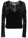 Polo Ralph Lauren Crochet Blouse In Black