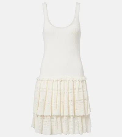 Polo Ralph Lauren Crochet Ribbed-knit Minidress In White