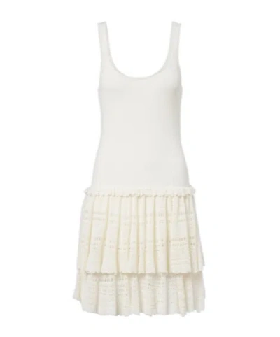 Polo Ralph Lauren Crochet Ribbed-knit Minidress In Neutral