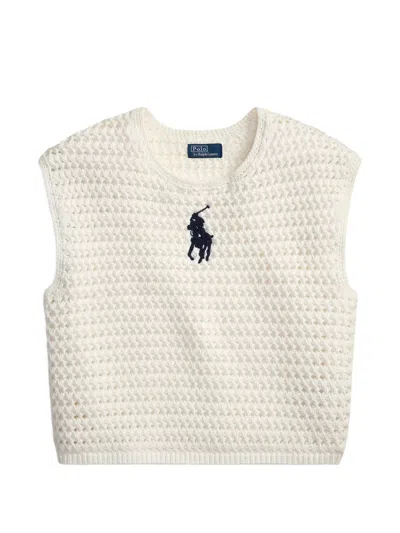 Polo Ralph Lauren Crochet Sweater In White