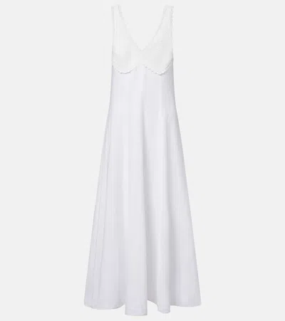 Polo Ralph Lauren Crocheted Linen Midi Dress In White