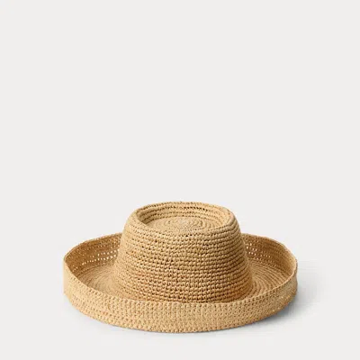 Polo Ralph Lauren Crocheted Raffia Sun Hat In Brown
