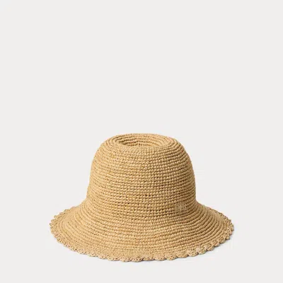 Polo Ralph Lauren Crocheted Raffia Sun Hat In Natural