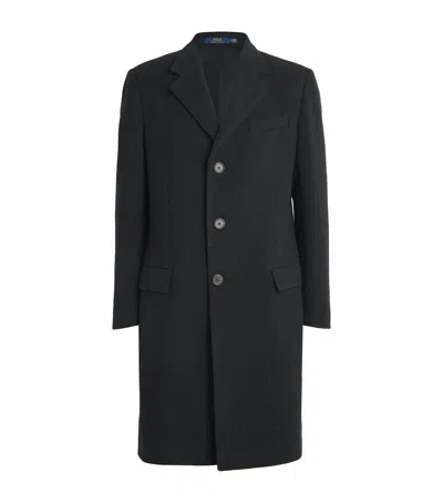 Polo Ralph Lauren Crombie Overcoat In Black