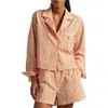 Polo Ralph Lauren Crop Cotton Poplin Short Pajamas In Tangerine