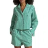 Polo Ralph Lauren Crop Cotton Poplin Short Pajamas In Vine Green