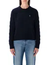 Polo Ralph Lauren Wool And Cashmere Cable-knit Sweater In Black