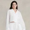 Polo Ralph Lauren Crop Top & Boxer Poplin Pyjama Set In White