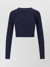 Polo Ralph Lauren Cropped Cable Knit Crewneck Sweater