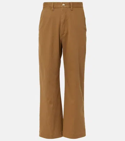 Polo Ralph Lauren Cropped Cotton-blend Chinos In Kaki