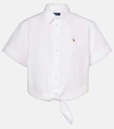 Polo Ralph Lauren Cropped Cotton Shirt In White