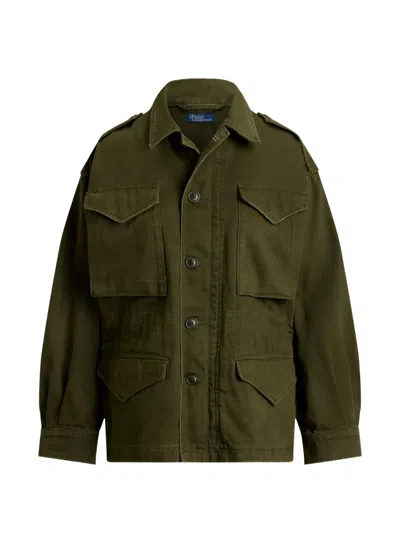 Polo Ralph Lauren Cropped Field Jacket In Green